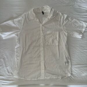 H&M LINEN BLEND BUTTON UP SHIRT